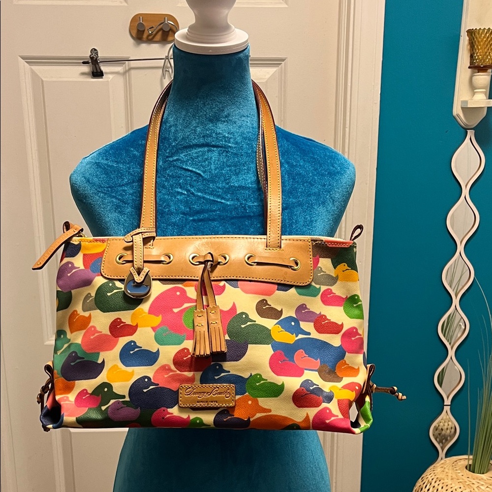 Dooney & Bourke Colorful Duck Pattern Tote with Matching Wallet